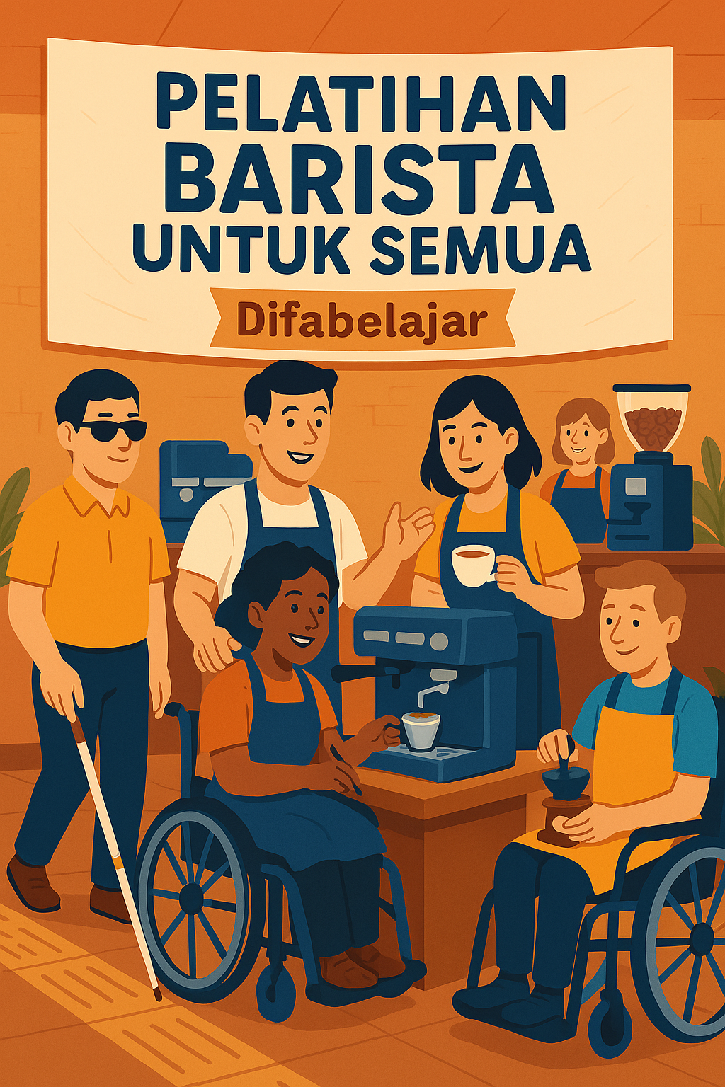 Gambar workshop pelatihan barista difabel suasana inklusif